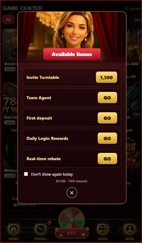 promotions and bonus offers section