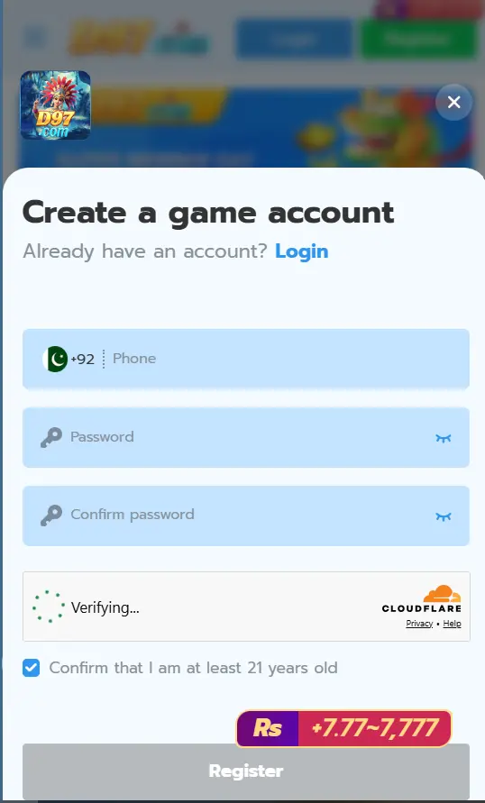 registration page