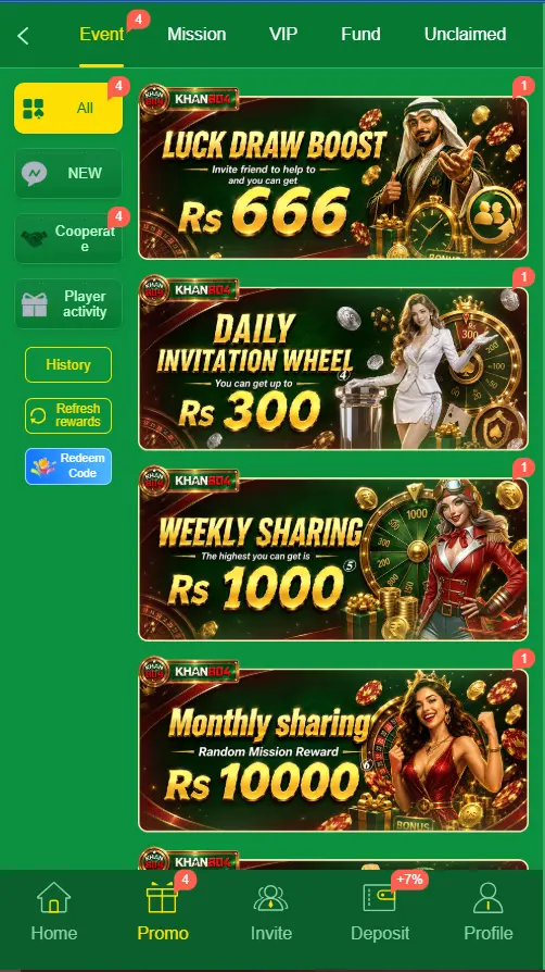 promotional offers and bonus page