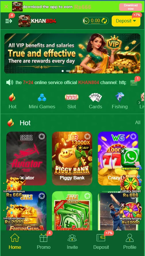 Khan804 Game home dashboard